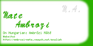 mate ambrozi business card